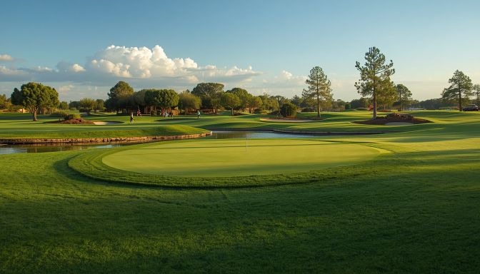 Professionally installed putting green and manicured artificial grass surface