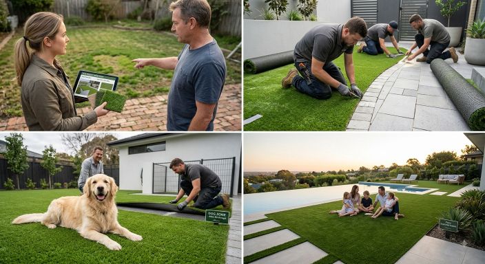 Artificial grass consultation, installation and finished commercial outdoor spaces