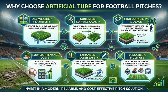 Why choose artificial turf for football pitches - benefits overview