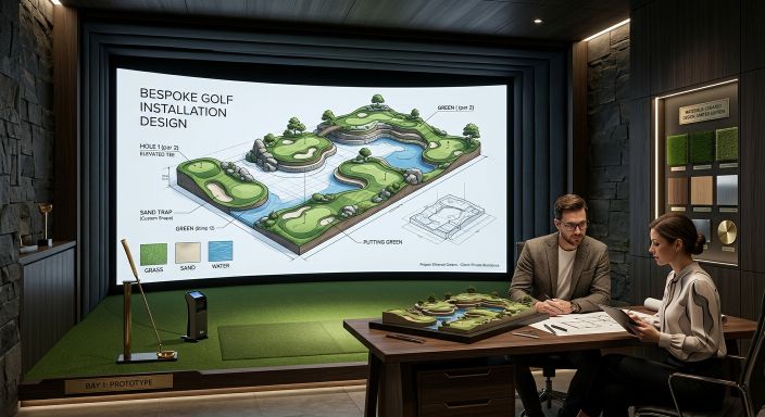 Bespoke outdoor putting green design and artificial turf installation
