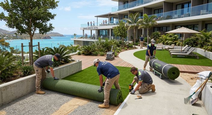 Commercial artificial grass