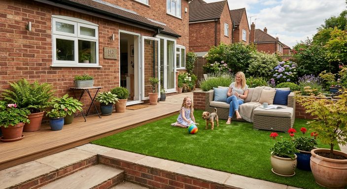 Residential artificial grass installation