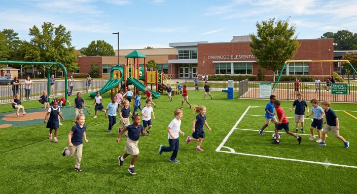 School playground multi-use artificial grass area