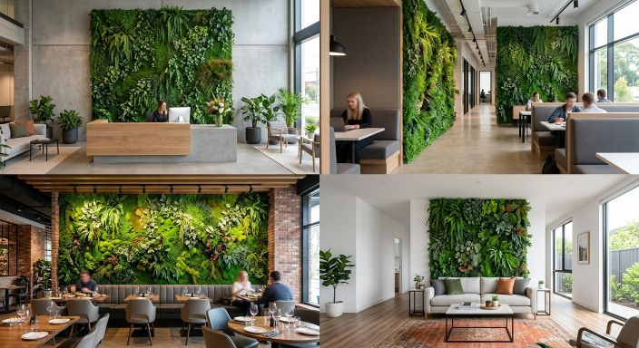 Modern interior artificial green walls in offices, cafes and living spaces across Birmingham